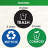 Trash Recycle Compost Stickers - 6-Pack, 4" Inch Round Decals for Indoor & Outdoor Waste Management