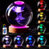 Conalisk 3D Rose Crystal Ball Lamp,3.15 inch Crystal Ball Night Light with Wooden