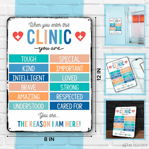 When You Enter Clinic Decor Health Poster Decorations - Motivational Wall Art Office Posters for Room Wall Decor Health Posters for Classroom Poster Decor - Office Wall Art Room Decor Health Class Posters - Medical Office Decor