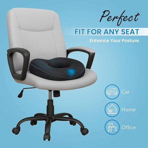 K.jots Tailbone Donut Seat Cushion - High Density Memory Foam, Hemorrhoid Relief & Relief, Sciatica, Postpartum