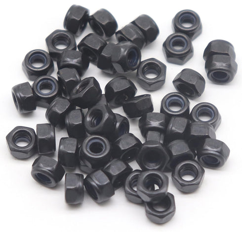 binifiMux 50Pcs Black M4 X 0.7MM Nylon Lock Nuts | Inserted Hex Self Clinching Lock Nuts