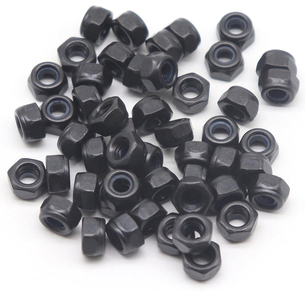 binifiMux 50Pcs Black M4 X 0.7MM Nylon Lock Nuts | Inserted Hex Self Clinching Lock Nuts