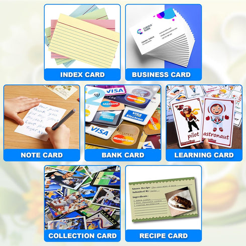 Clear Index Card Storage Holder, Acrylic Small Cards Display Rack for Desk, Fits 3" x 5" Cards