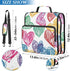 ALAZA 3 500 Heart Crayon Drawing Ring Zipper Binder Sheets Expanding File Folder Bag Case Briefcase with Shoulder Strap