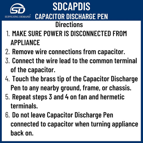 CAPDIS Capacitor Discharge Pen Tool by Supplying Demand, 14 Inch Lead with LED Indicator, 440 VAC Max