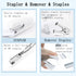 Office Desk Accessories, White 360° Pen Holder Desk Organizers with Tape Dispenser, Stapler, Remover, Staples, Ruler,