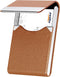 Padike Leather Business Card Holder - Slim Metal Case with Magnetic Shut (Apricot)