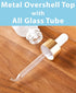 JUVITUS 1 oz Clear Frosted Glass Boston Round Bottle with Gold Dropper, 24 Pack