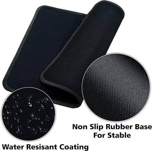 SaiTech IT 5 Pk Mouse Pad, Non-Slip Rubber Base, Waterproof Coating, Mousepads Bulk for Computers, Black