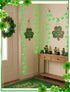 8.5Ft 10 Shamrock String Lights, St. Patrick's Day Decoration Lights with Green Lucky Grass, Plug-in Lucky Clover
