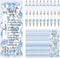 Sayglossy 50 Sets Blue Bridal Shower Bow Pens Wedding Thank You Gifts for