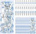 Sayglossy 50 Sets Blue Bridal Shower Bow Pens Wedding Thank You Gifts for
