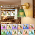 Set 1 Vintage Battery Operated Wall Sconce with Green Crystal Grid Glass Lampshade Rechargeable Battery Powered Wall