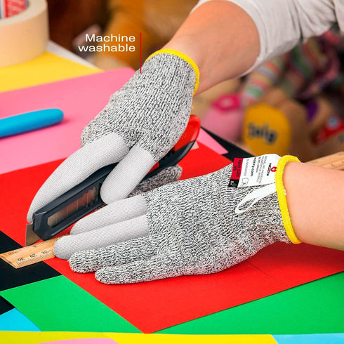 NoCry Kids Cut Resistant Gloves, 100% Food Grade Cooking Gloves with Level 5 Protection