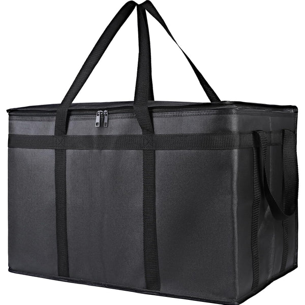 Bodaon XXXL Insulated Food Delivery Bag, Large Capacity Reusable Warming Bag for Hot and Cold Food (Black, 1Pk)