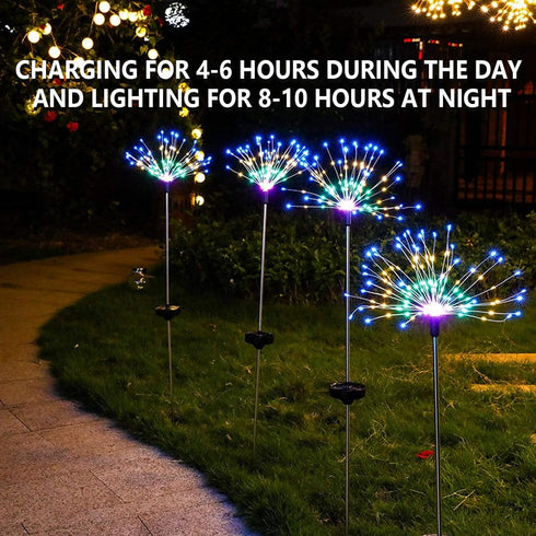 4 120 40 PCS Solar Firework Light, Outdoor Solar Garden Decorative Lights LED Powered Copper Wires String DIY Landscape