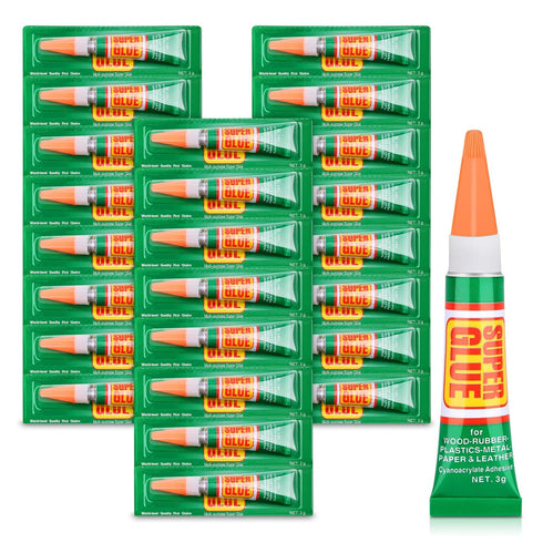 24 X 3g Super Glue Clear, Strong Adhesive for Shoe Repair, Plastic, DIY Crafts