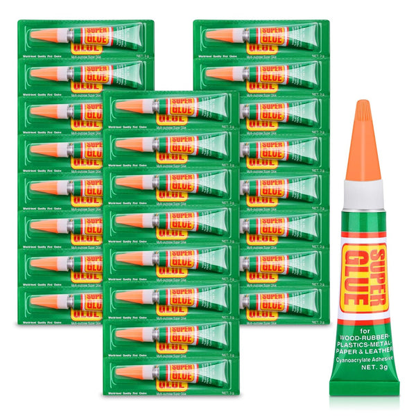 24 X 3g Super Glue Clear, Strong Adhesive for Shoe Repair, Plastic, DIY Crafts