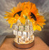 Handmade Sunflower Lamp, Rechargeable Cordless Touch Table Lamp, 3-Colour Infinitely Dimming Small