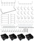 FRIMOONY Pegboard Hooks with Bins, Peg Locks for Organizing Various Tools, 131 PCS Total