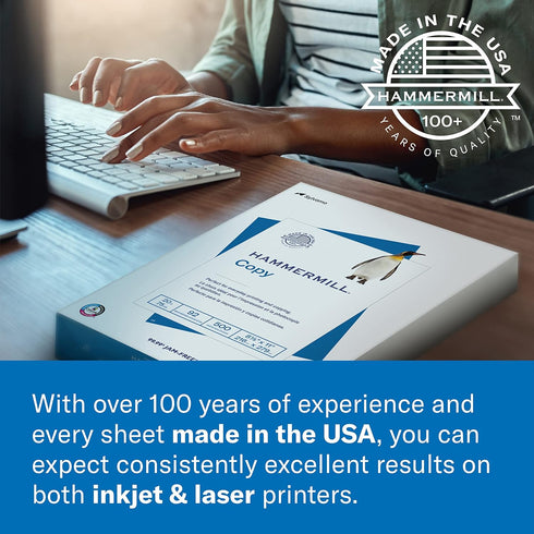 Hammermill Premium Printer Paper, 24 Lb, 8.5 x 11, 5 Ream (2,500 Sheets), 97 Bright, Made in the USA