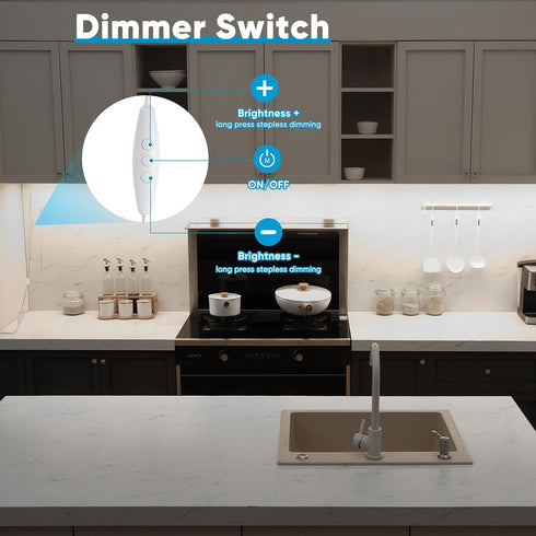 6 12 Inches Dimmable Counter Closet 5000K Litever Under Cabinet Lights Plug in, pcs LED Light Strip Bars. Super Bright