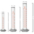 Glass Graduated Cylinder Set, 10ml, 50ml, 100ml with Glass Beaker Set and Stirring Rods