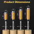 4Pcs Set, 1/4 Inch 1/2" 3/4", 1", 1-1/4", 1-1/2" Top and Bottom Bearing Flush Trim Router Bits Shank, Cutting Diameter
