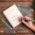 Whaline 50Pcs Winter Pencils with Erasers, 2 Styles Dark Blue and Light Blue Short Writing Pencils for School