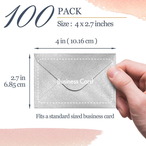 Gift Card Envelopes - 100-Count Mini Paper Business Card Envelopes, Bulk Tiny Envelope Pockets for Small Note Cards,