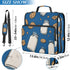 Fisyme 3 Milk Bottles Cookies Blue Zipper Binder Ring with Zipper and Shoulder Strap Large Capacity Multi-Pocket Binder