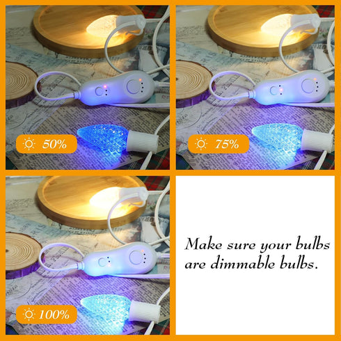 31.5FT C9 Dimmer Dimmable C9 15 E17 19.68" String Lights with and Timer - Light String with Light Sockets Spacing