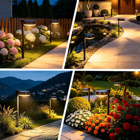 Kuronis Bright Solar Pathway Lights Outdoor,Dusk to Dawn Solar Driveway Lights,Good Battery Life Yard Light for Walkway