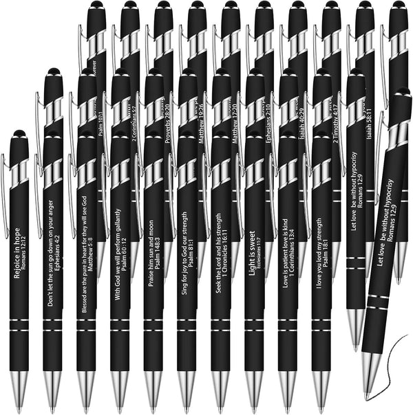 Geosar 30 Pcs Christian Pen, Inspirational Bible Verse Ballpoint Pens for Men, Women, Teacher, Black Ink