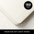 PAPERAGE Dotted Journal Notebook, White, 160 Pages, Medium 5.6 in x 8 in, Hardcover