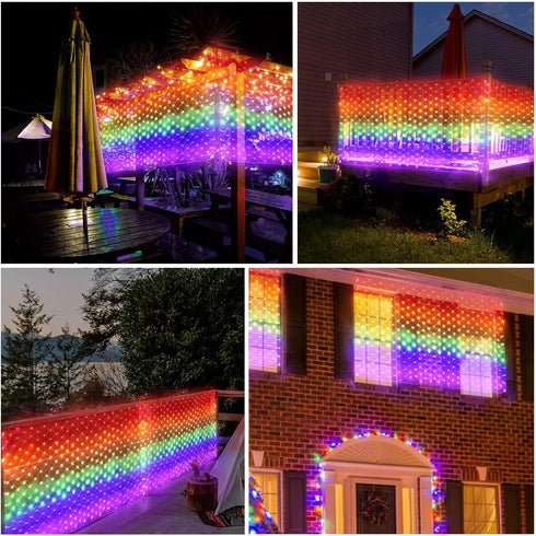 6.6 3.3 8 384 LGBTQ Pride Flag Outdoor x Foot, Modes Rainbow String Lights with Super Bright LED, Vivid Colors
