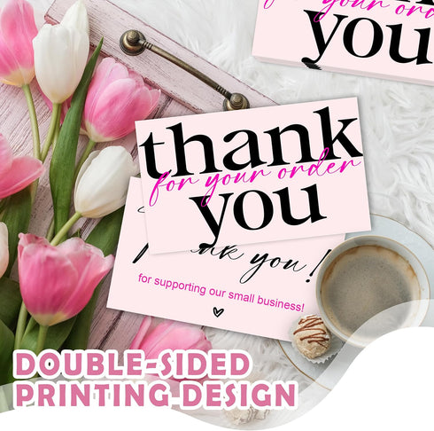 RYIGYWE 50PCS 2" 3.5" A14 Customer Thank You Cards Thank You for Supporting My Small Business x Small Customer
