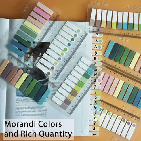 Translucent Sticky Note Tabs 1600pcs, Morandi Page Markers for Annotating Books, Repositionable Book Flags Tabs Strip