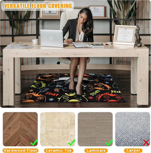 Wruzbxcn 36"X 48" Gaming Chair Mat for Hardwood Floor Office Rugs for Game Rolling Mats for Chair Gamer Computer Desk