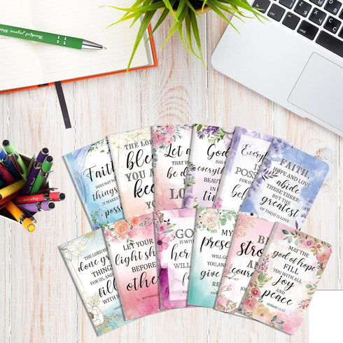 PerKoop 24 Pcs Bible Gifts Set, Bulk Christian Notebooks, Pens, Bible Verse Notepads for Church Women