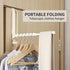 Over The Door Hooks Hanger 2pc, Retractable Rod, Foldable Drying Rack for Laundry, Bathroom, Bedroom Travel