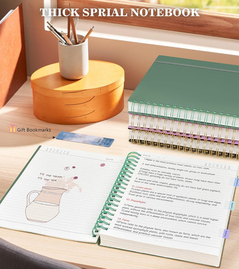 Spiral Notebook Journal, 360 Pages College Ruled Notebooks, B5 Big Spiral Notebooks for Women Men, Lined Thick Journals