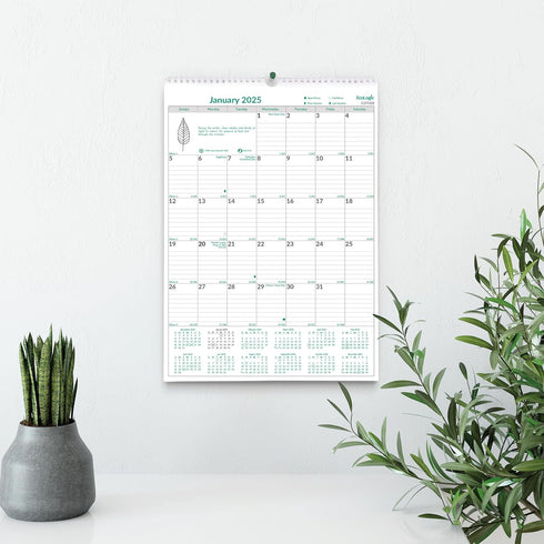 Brownline EcoLogix Monthly Wall Calendar 2024, 17-inch Height for Office & School Supplies