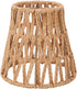 HEEPDD 3PCS E14 Bulb, 9cm 14cm 3PCS Faux Rattan Lampshade, Rope Clamp/Holder On Lampshade for Top Bottom, Perfect