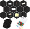Ctosree 12 Pcs Felt Bulletin Board Tiles 5.9 x 7 Inch with Self Adhesive Backing and 50 Push Pins for Decor