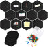 Ctosree 12 Pcs Felt Bulletin Board Tiles 5.9 x 7 Inch with Self Adhesive Backing and 50 Push Pins for Decor