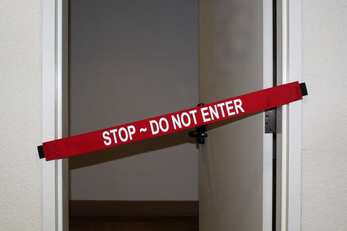 Magnetic Door Barrier - Stop - DO NOT Enter, Safety Door Barrier with Magnetic Ends, Red, 42 x 3 inches