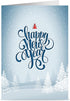 Happy New Year Cards by One Jade Lane, Winter White, 5x7, Set of 18 Holiday Cards & Envelopes