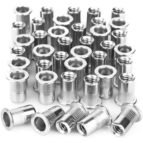 40Pcs 1/4”-20 Rivet Nuts, Stainless Steel Threaded Insert Nut 1/4-20UNC Nutsert Rivnuts