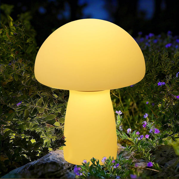 Solar Table Lamp Outdoor Waterproof, Mushroom Solar Lamp with USB & Solar